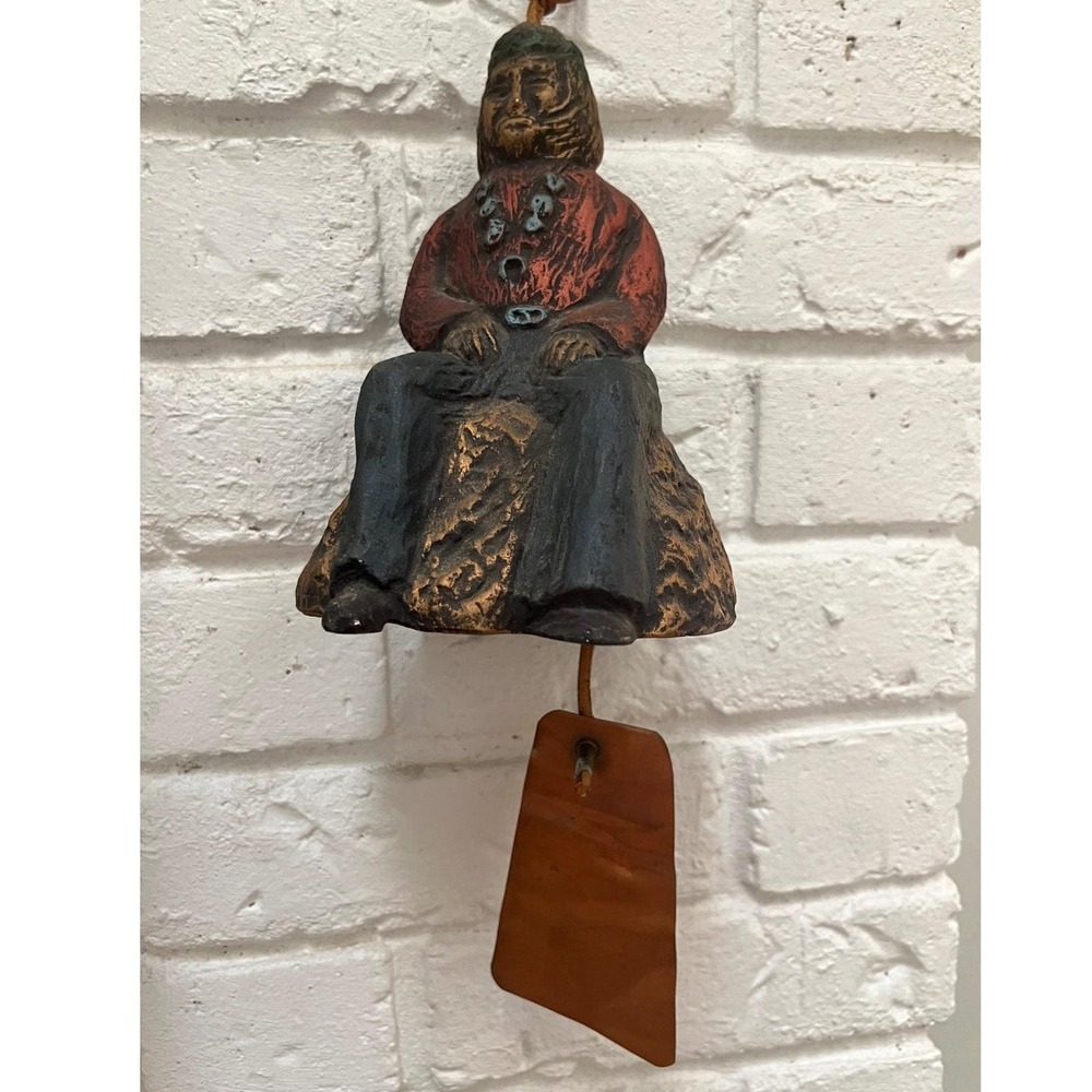 Vtg 1960s Legendware Sedona AZ Figural Ceramic Native American Bell Wind Chime